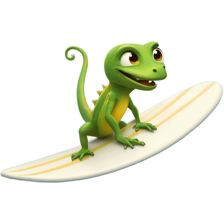 Surfing lizard emoji