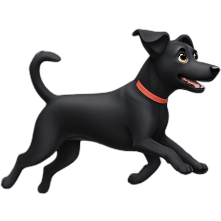 Black dog running emoji