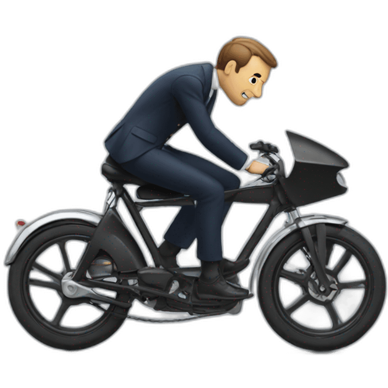 macron in bike emoji