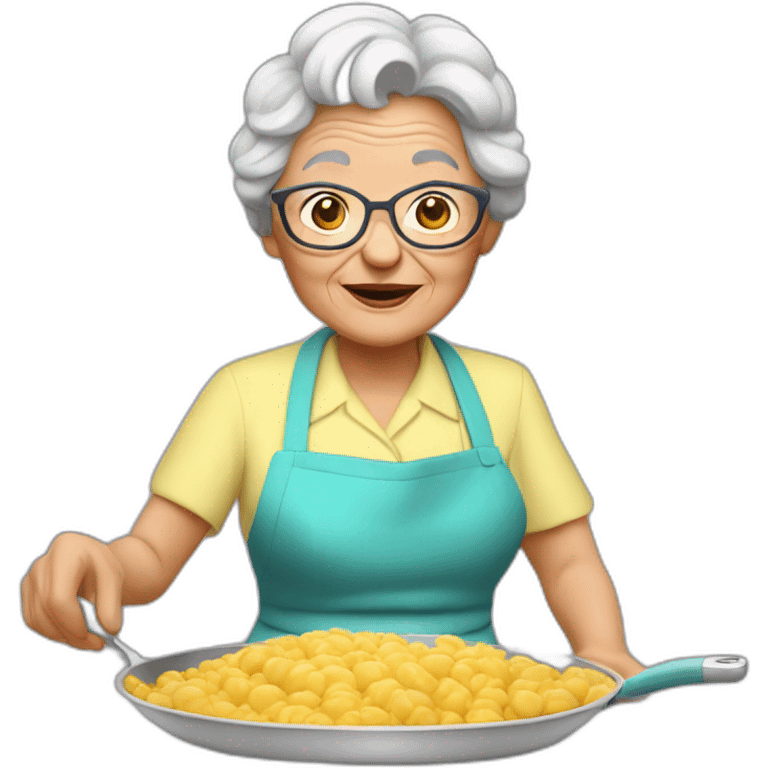 Granny coocking emoji