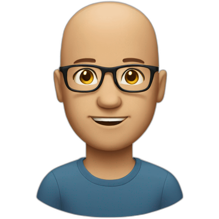 emoji of bald guy with glasses emoji