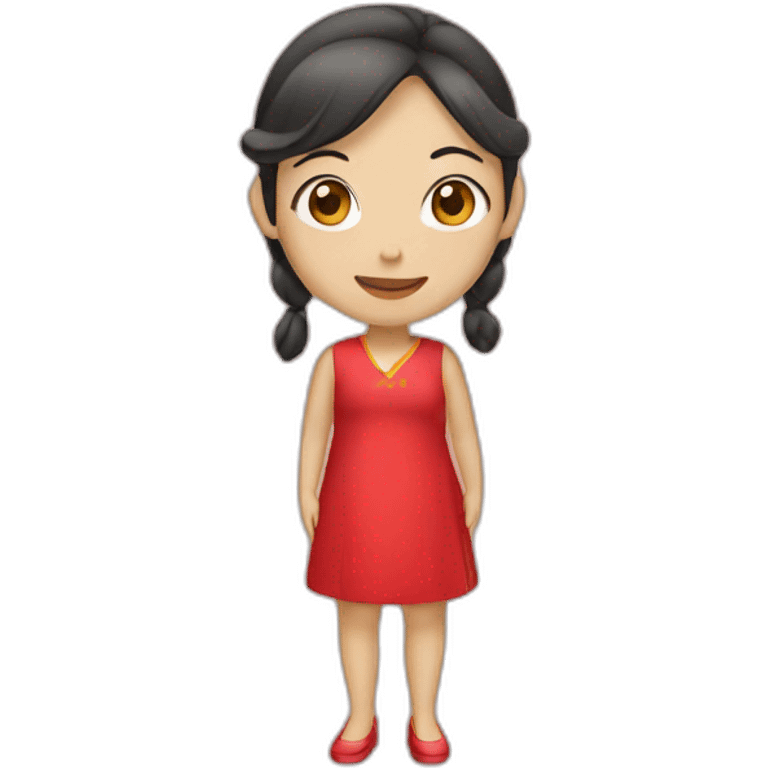 Chinese women wearing red dress  emoji