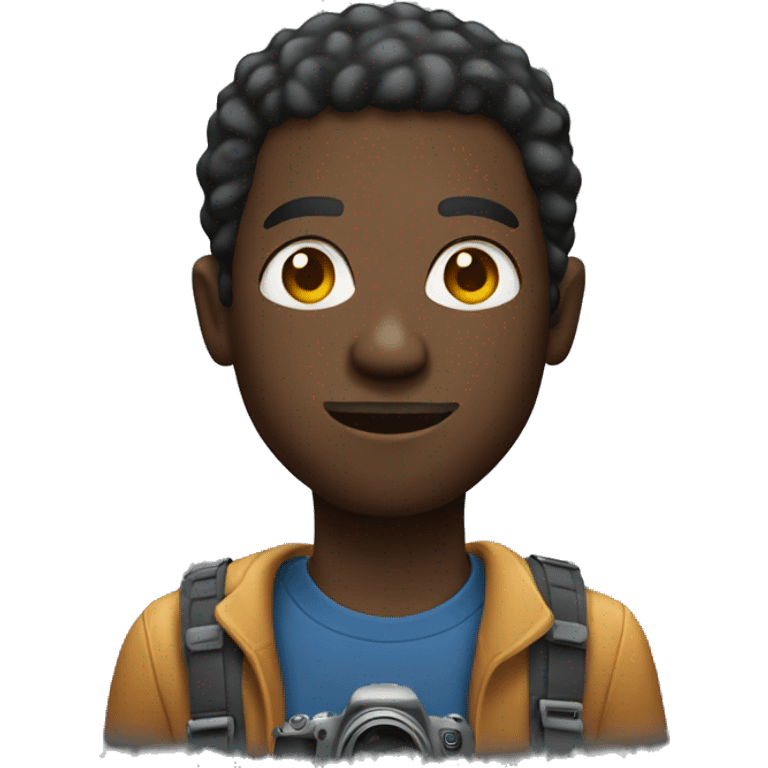 Black man with camera emoji