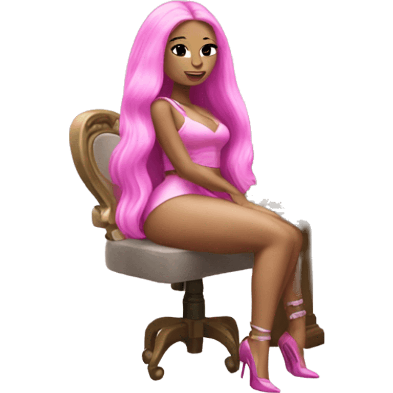 Nicki Minaj sitting at her vanity emoji