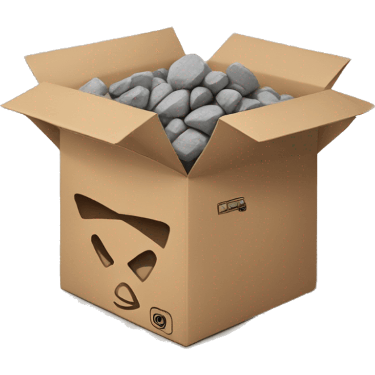 cardboard box full of rocks emoji