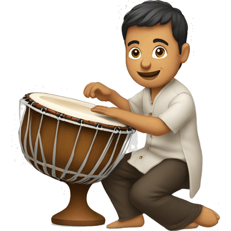 Man wearing sketing shoes playing tabla emoji