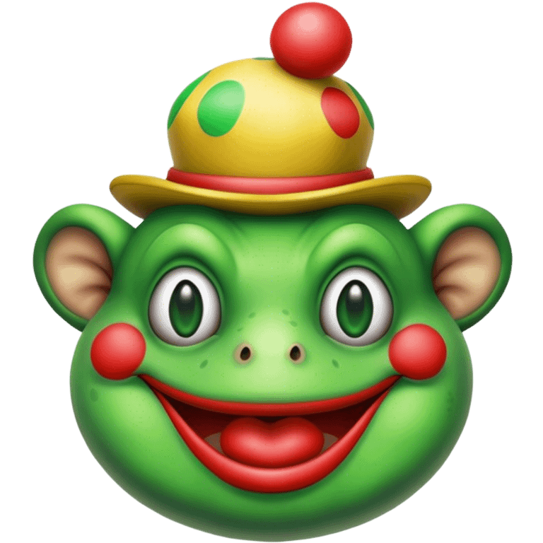 a toad with clown makeup emoji