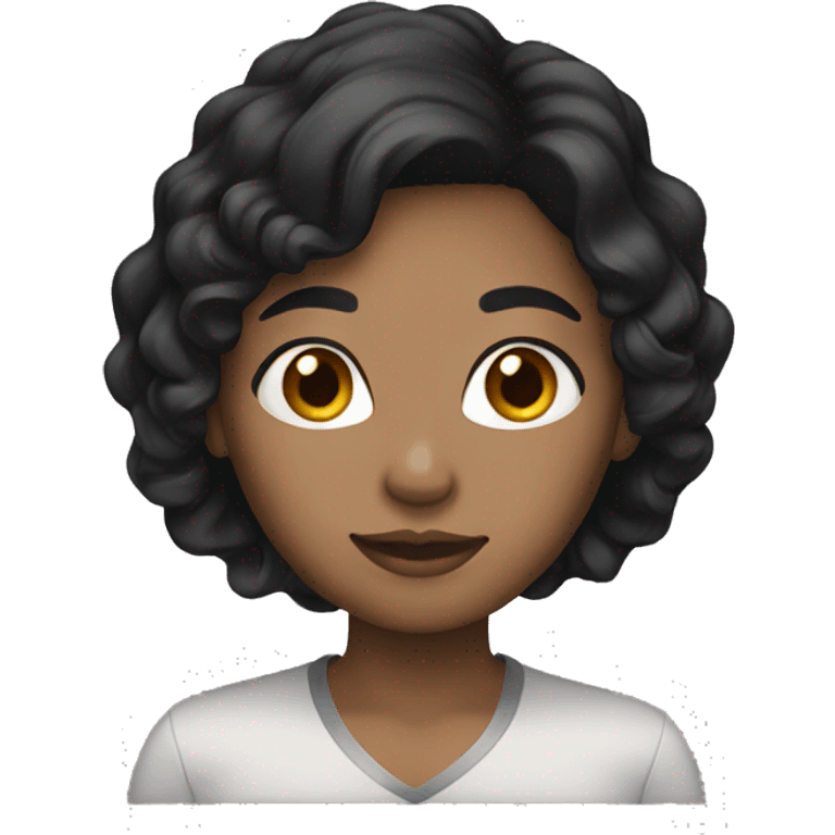 Light toned black hair female emoji