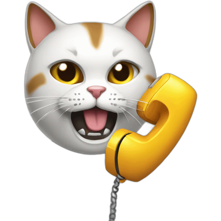 cat punching the phone emoji