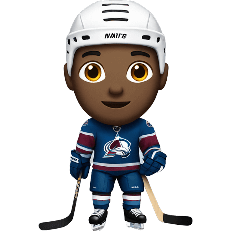 Hockey player in avalanche uniform  emoji