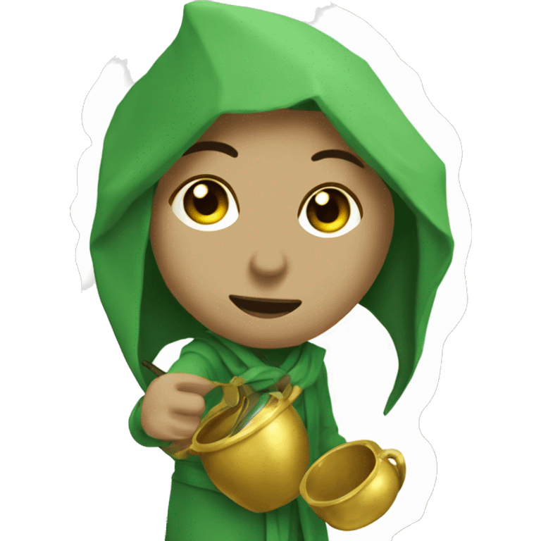 Duende con una olla llena de oro emoji