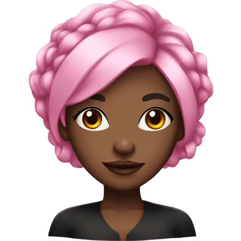 Pretty black lady with pink hair that’s goth emoji