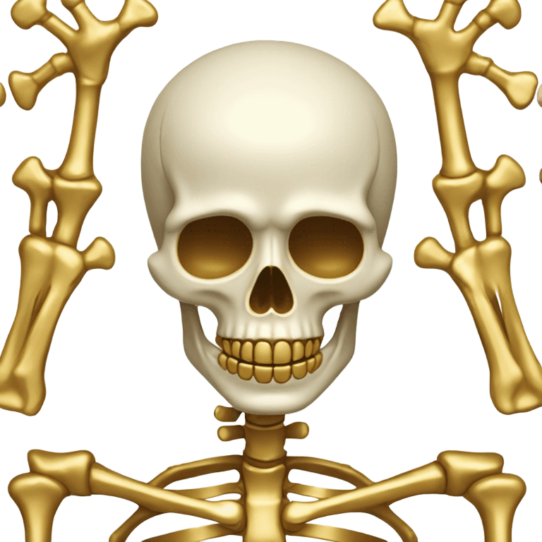 Skeleton made out of gold emoji