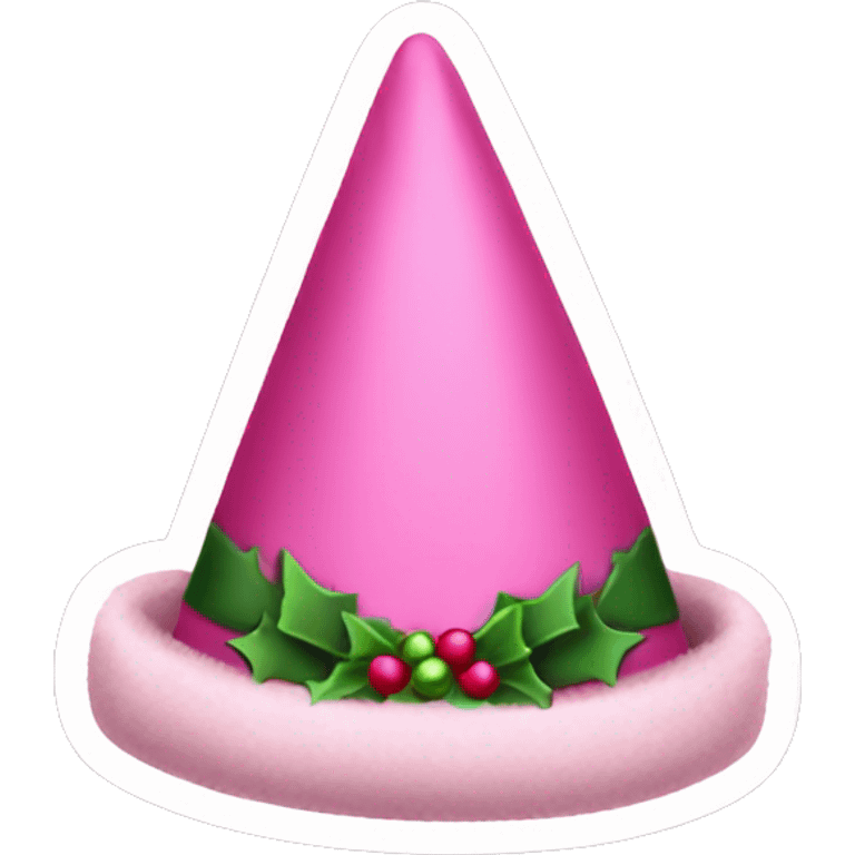 Aesthetic pink Christmas hat emoji