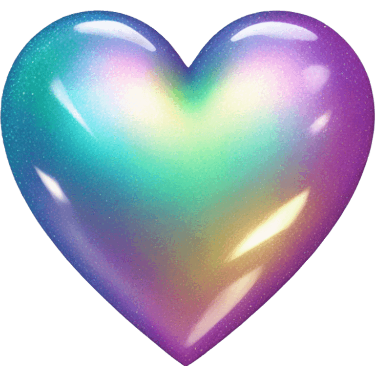 Iridescent heart with sparkle emoji