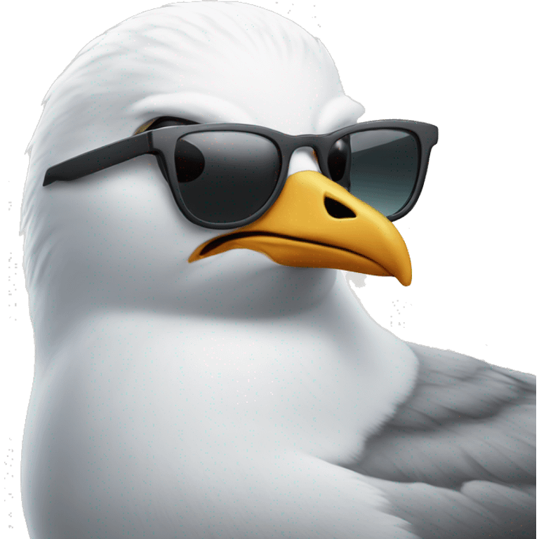 seagull wearing sunglasses emoji