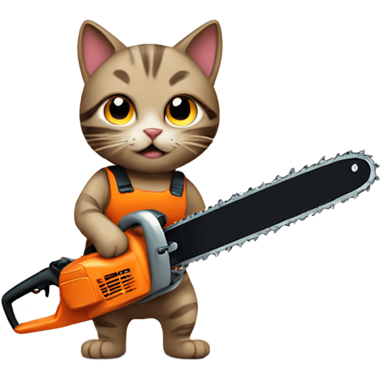 Cat with chainsaw emoji