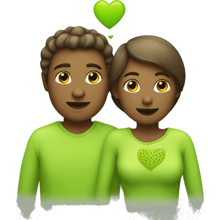 Love with lime green color emoji