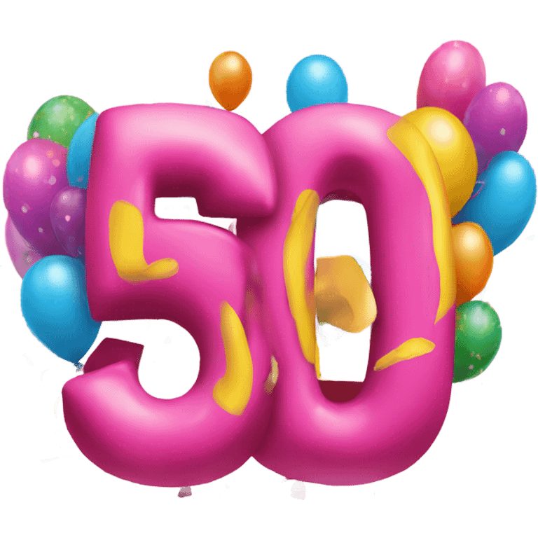 Pink happy 50th birthday banner  emoji