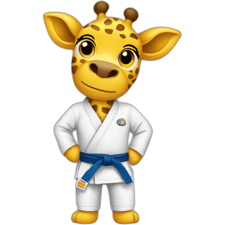 Giraffe wearing jiujitsu uniform emoji