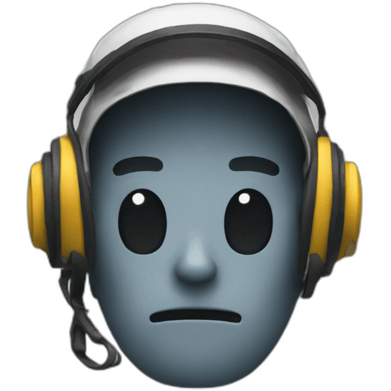 Triste avec un casque  emoji