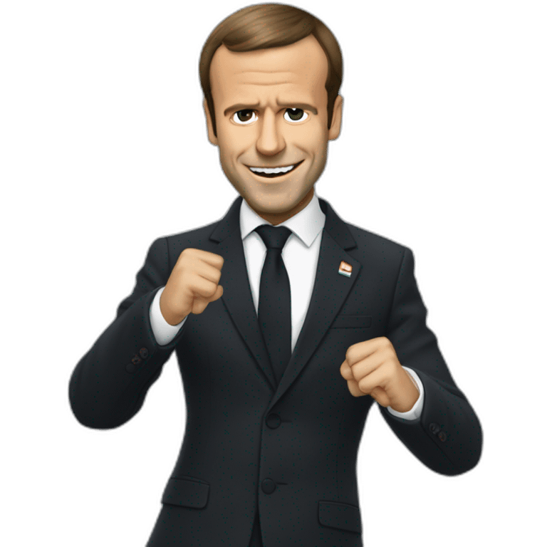 Macron qui fait un dab emoji