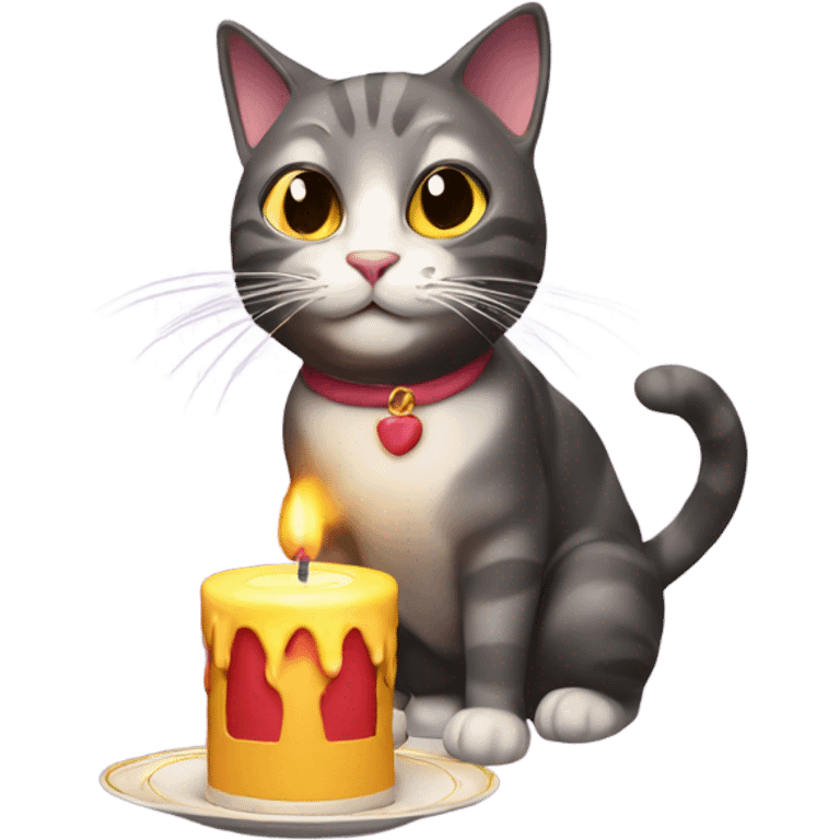 Cat blowing out candle emoji