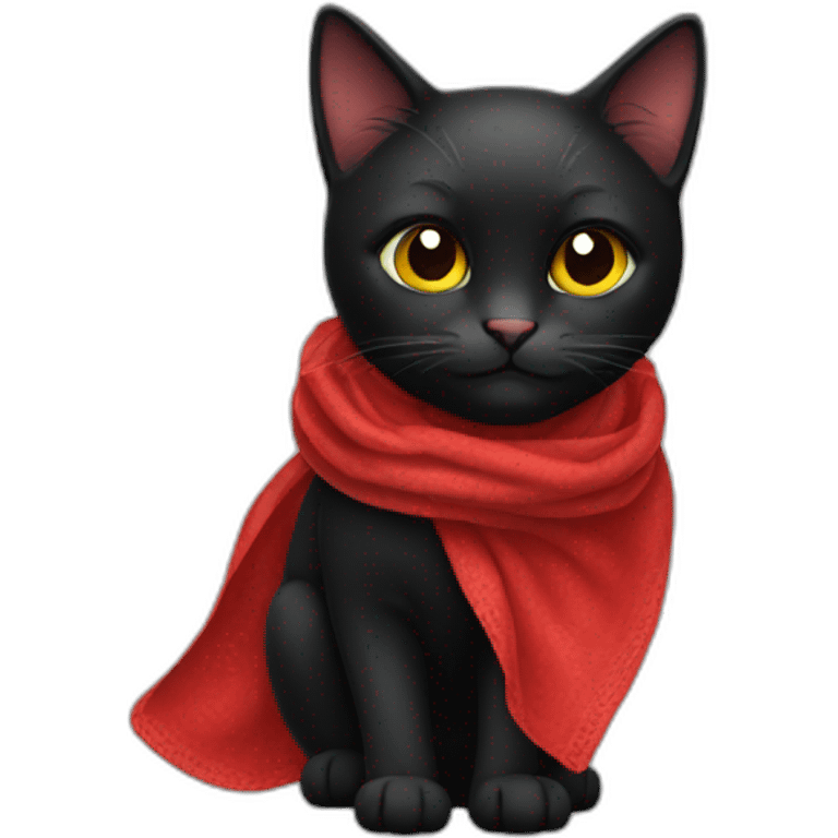 black cat with red handkerchief emoji