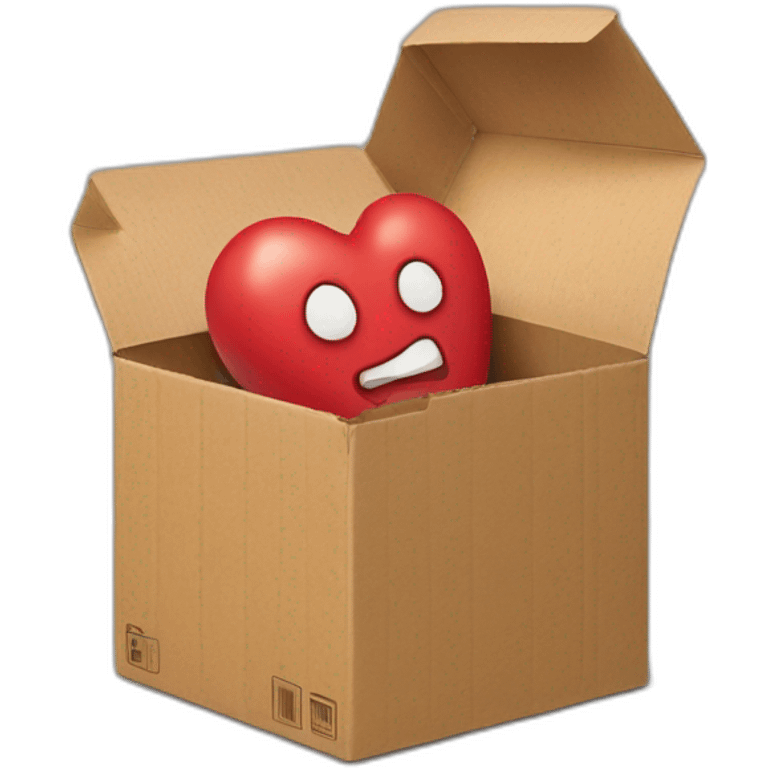 Real heart in a cardboard box emoji