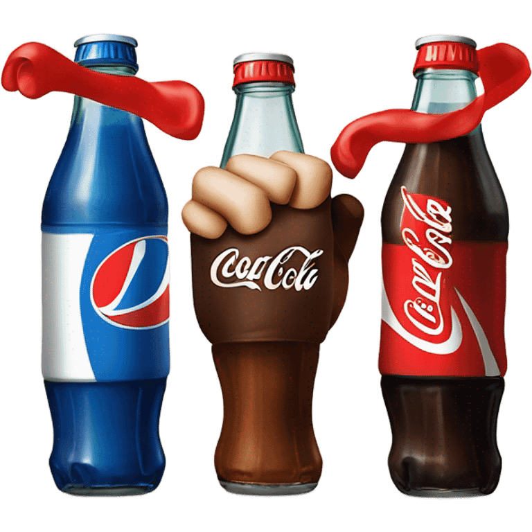 Coke and Pepsi fighting emoji