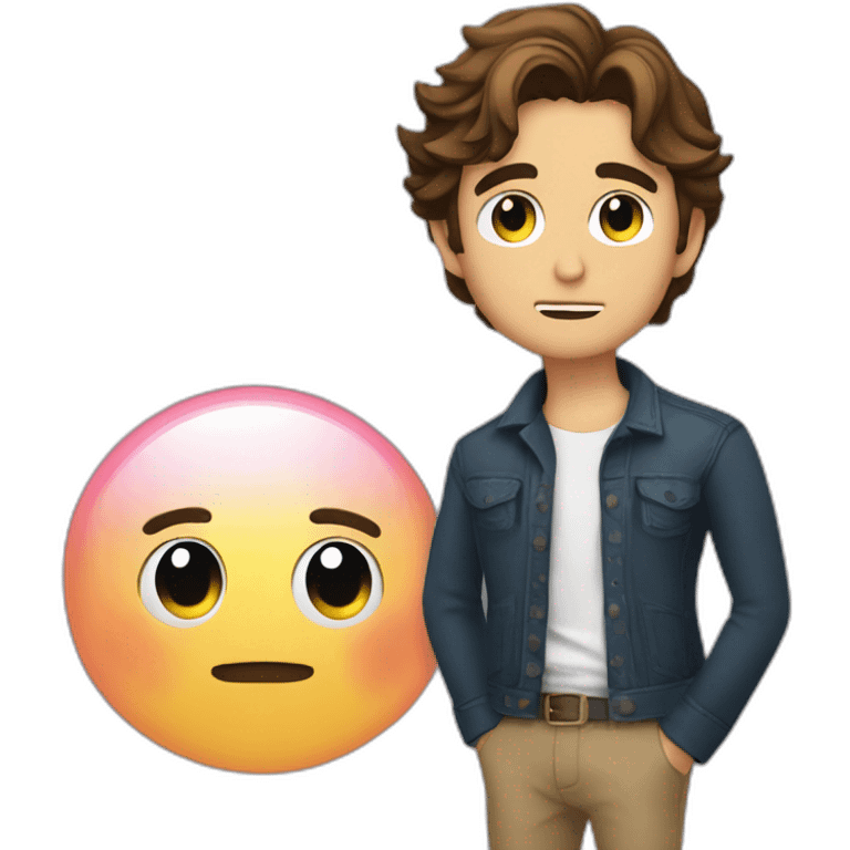 diego boneta with a thinking bubble emoji