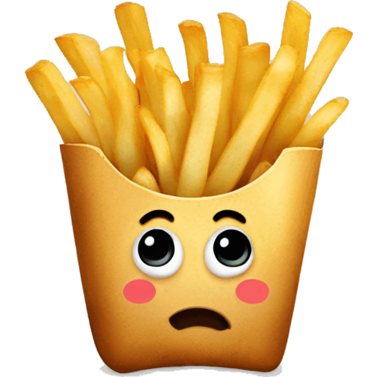 potato eating french fries emoji