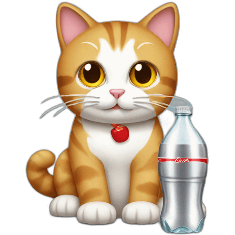 Cat drinking Diet Coke emoji