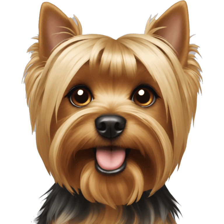 Yorkshire Terrier with a tail on his head emoji