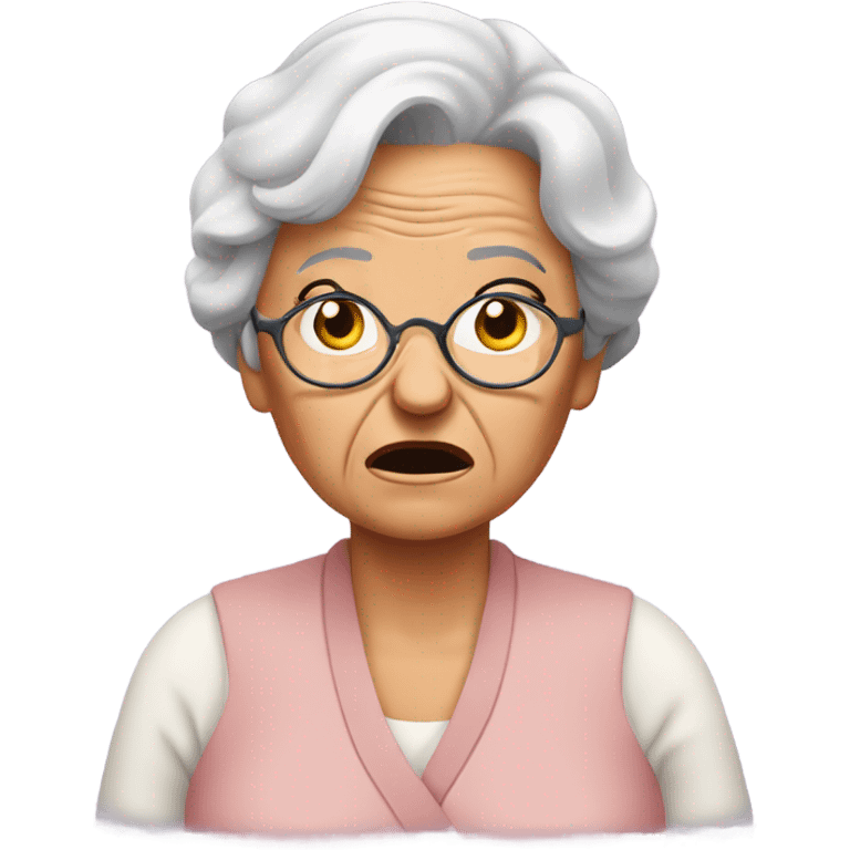  grandma being confused exresstion emoji