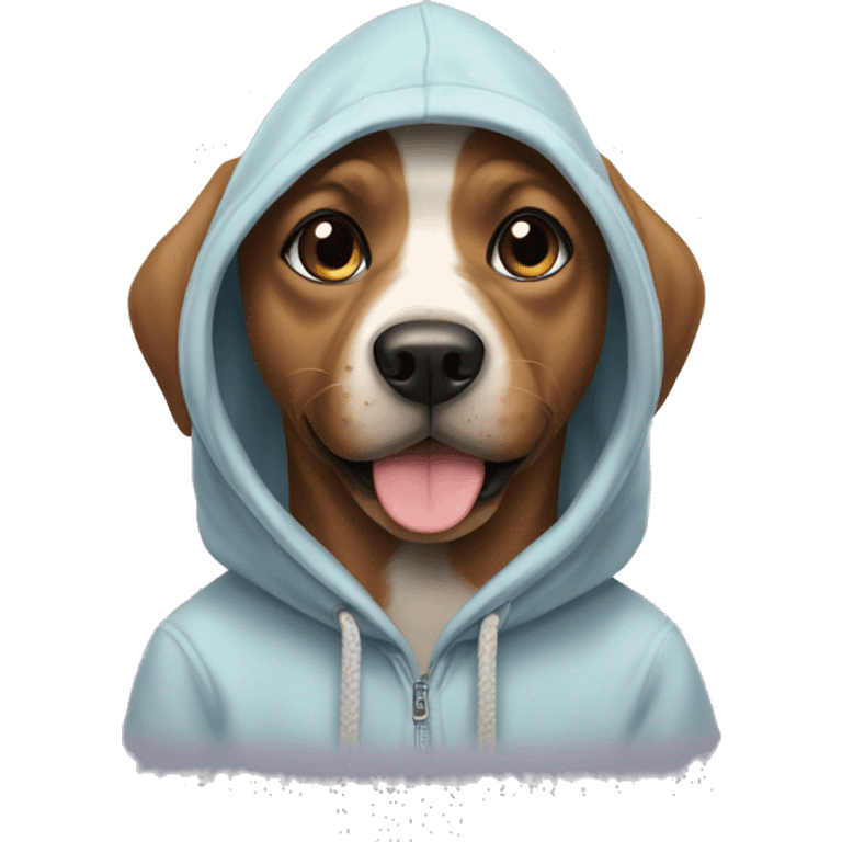 dog wearing hoddie emoji