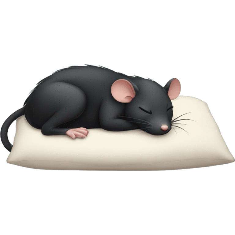 sleeping unhappy black rat laying on back emoji