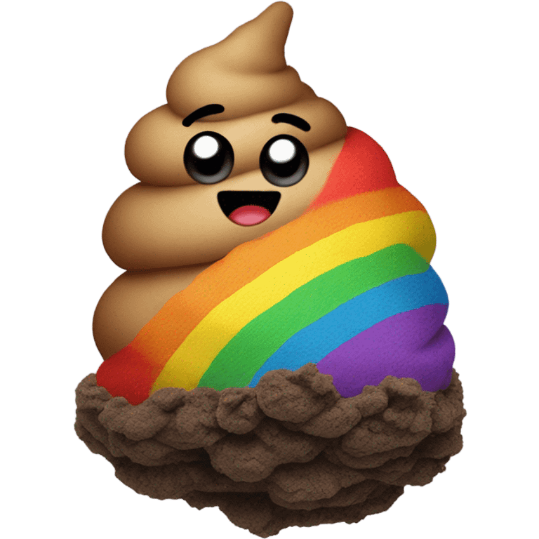 Poop with rainbow dryer lint emoji