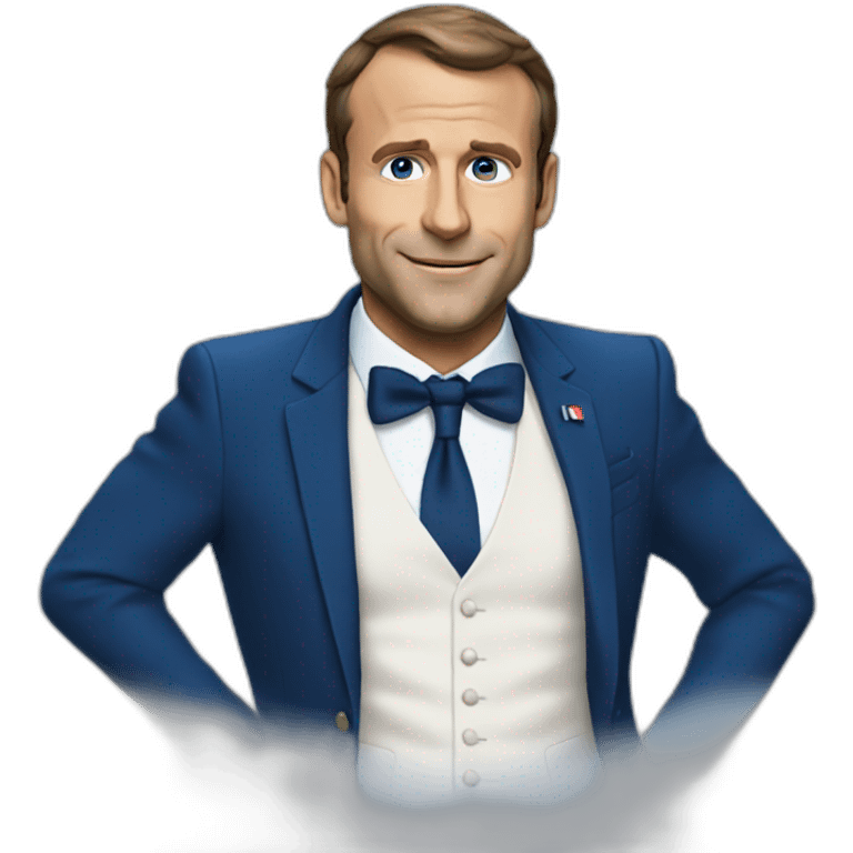 Macron avec une robe bleue  emoji