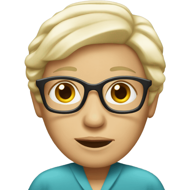 Blonde, senior female psychologist emoji