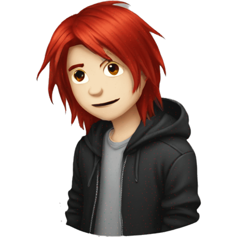 boy with long red hair emo emoji