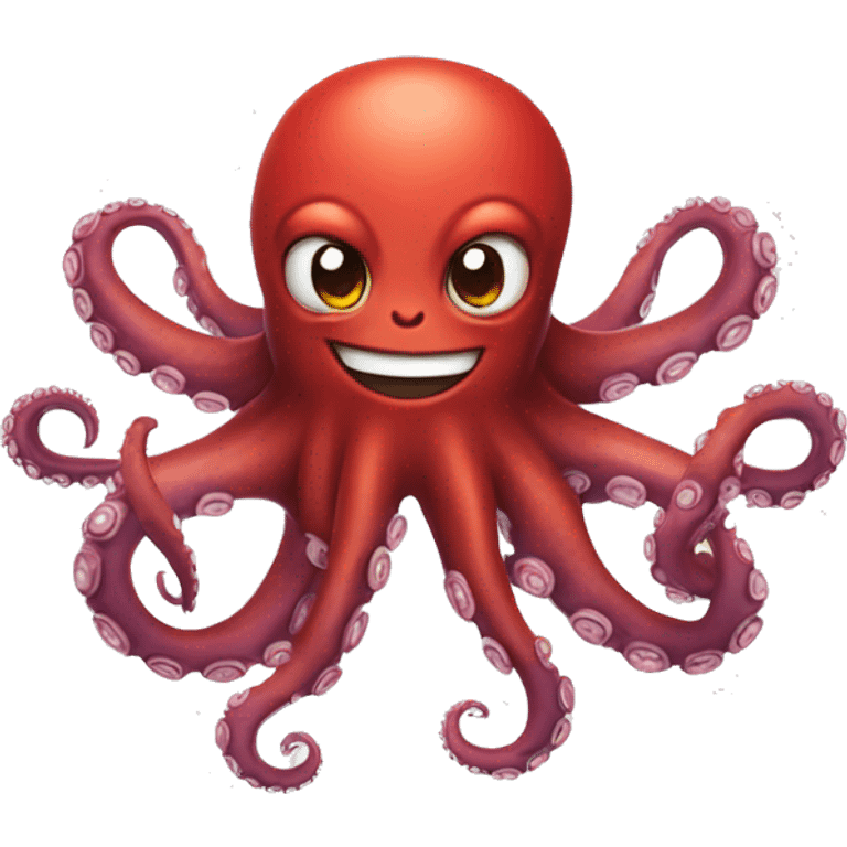 Octopus with smiling devil emoji