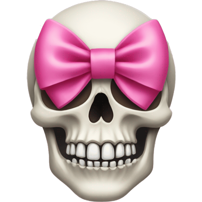 Skull with pink bow emoji