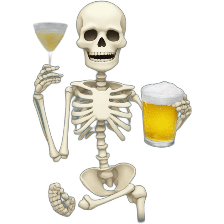 Drunken skeleton emoji