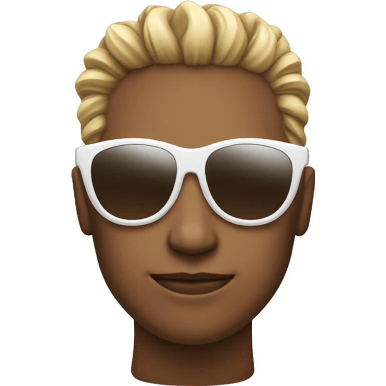 🌞🕶️ this iPhone sun emoji with white sunglasses on  emoji