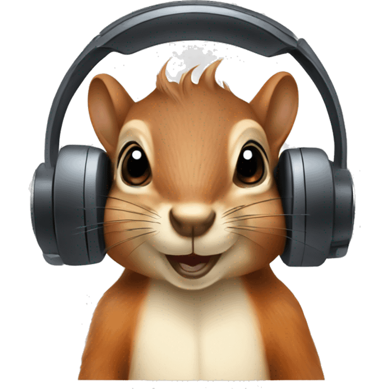 squirrel head with telephone headset emoji