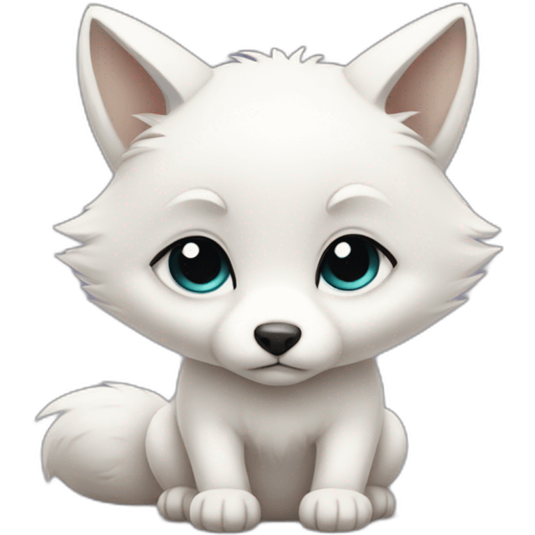 White baby fox sad emoji