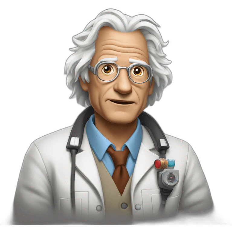 no glasses doc brown back to the future emoji