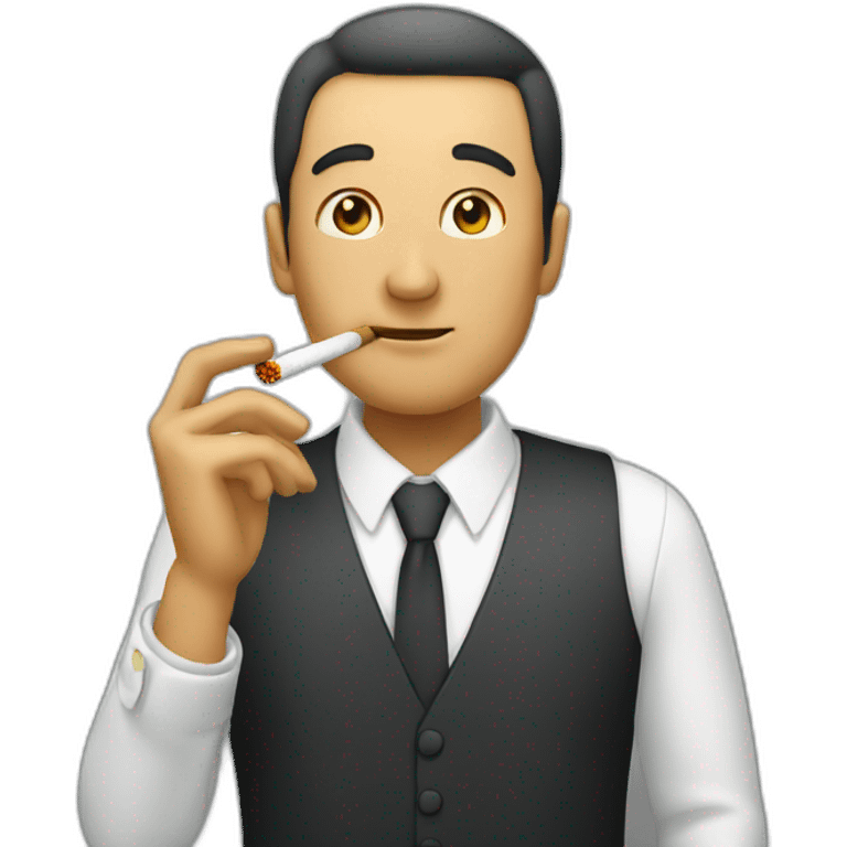 Man smoking cigarette with smoke emoji