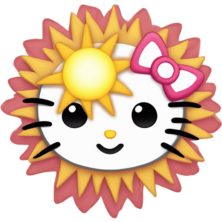 Hello kitty and sun cute emoji